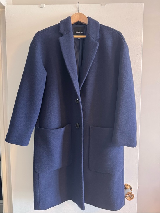 Madewell Jackets & Blazers - Madewell Navy Wool-Blend Single-Breasted Trench Coat